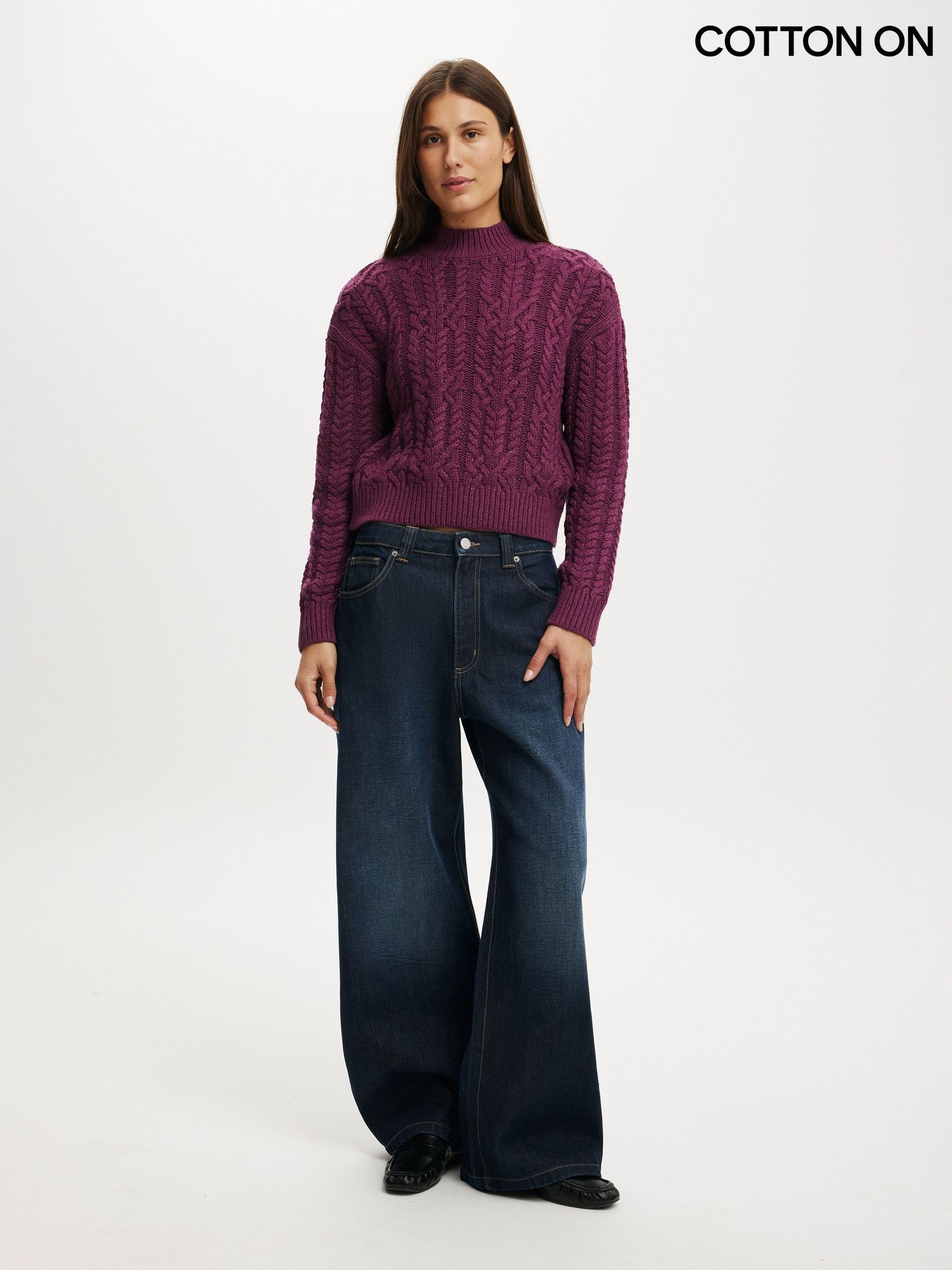 Buy Women's Jumpers Chunky Knit High Neck Online | Next Singapore