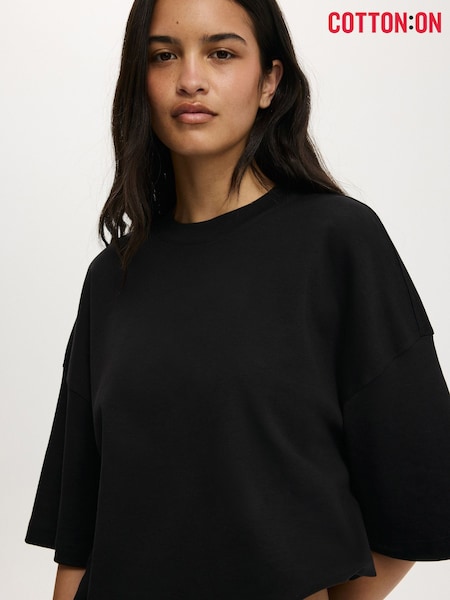 Cotton On Black The Oversized Crew T-Shirt (H06326) | SGD 44