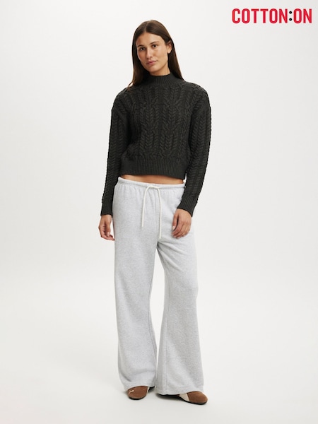 Cotton On Grey Boxy Mock Neck Knit Jumper (H06331) | 234 SAR