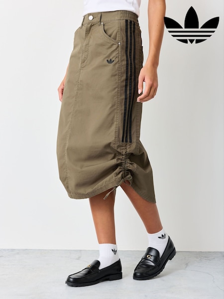 Olive Green - Adidas Originals Utility Midi Skirt