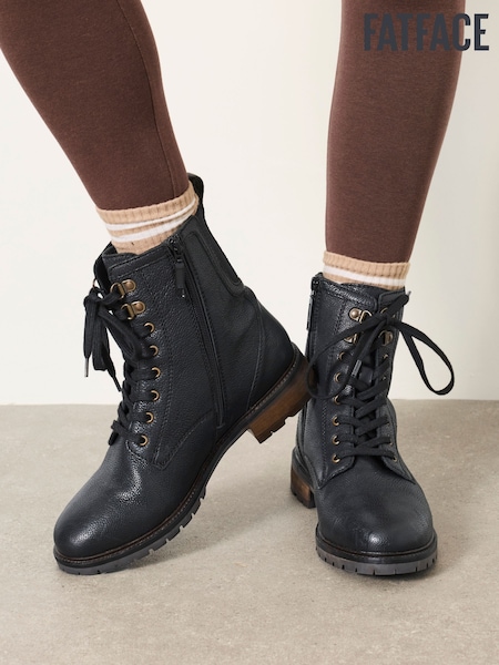 Black - Fatface Leather Ankle Boots
