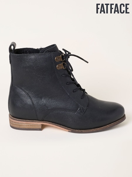 Black - Fatface Leather Ankle Boots