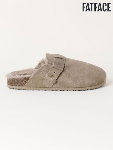 Dunkelnatur - Fatface Faux Fur Lined House Shoe