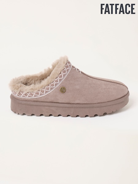 Dark Natural - Fatface Mule Slippers