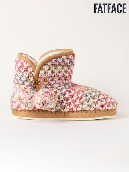 Multi - Fatface Knit Slipper Boots
