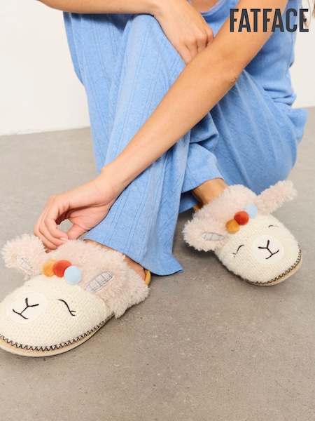 Ivory Alpaca - Fatface Mule Slippers