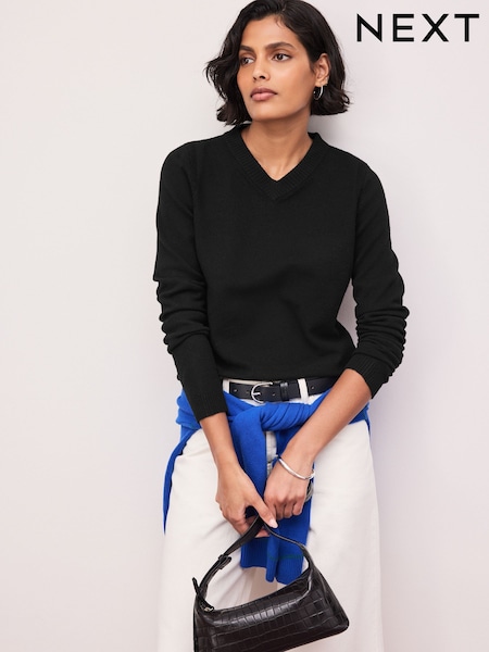 Qara - Supersoft V-neck Long Sleeve Jumper