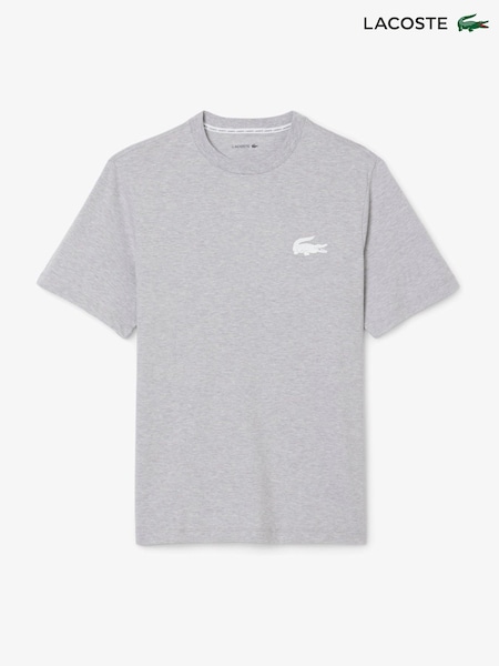 Grey - Regular Lacoste Lounge Crocodile Print Short Sleeve T-shirt