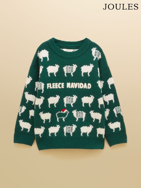 Green - Joules Kids' Woolies Crew Neck Knitted Jumper