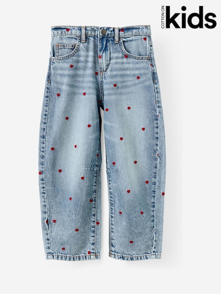 Cotton On Blue Unisex Barrel Leg Denim Jeans (H08331) | $75