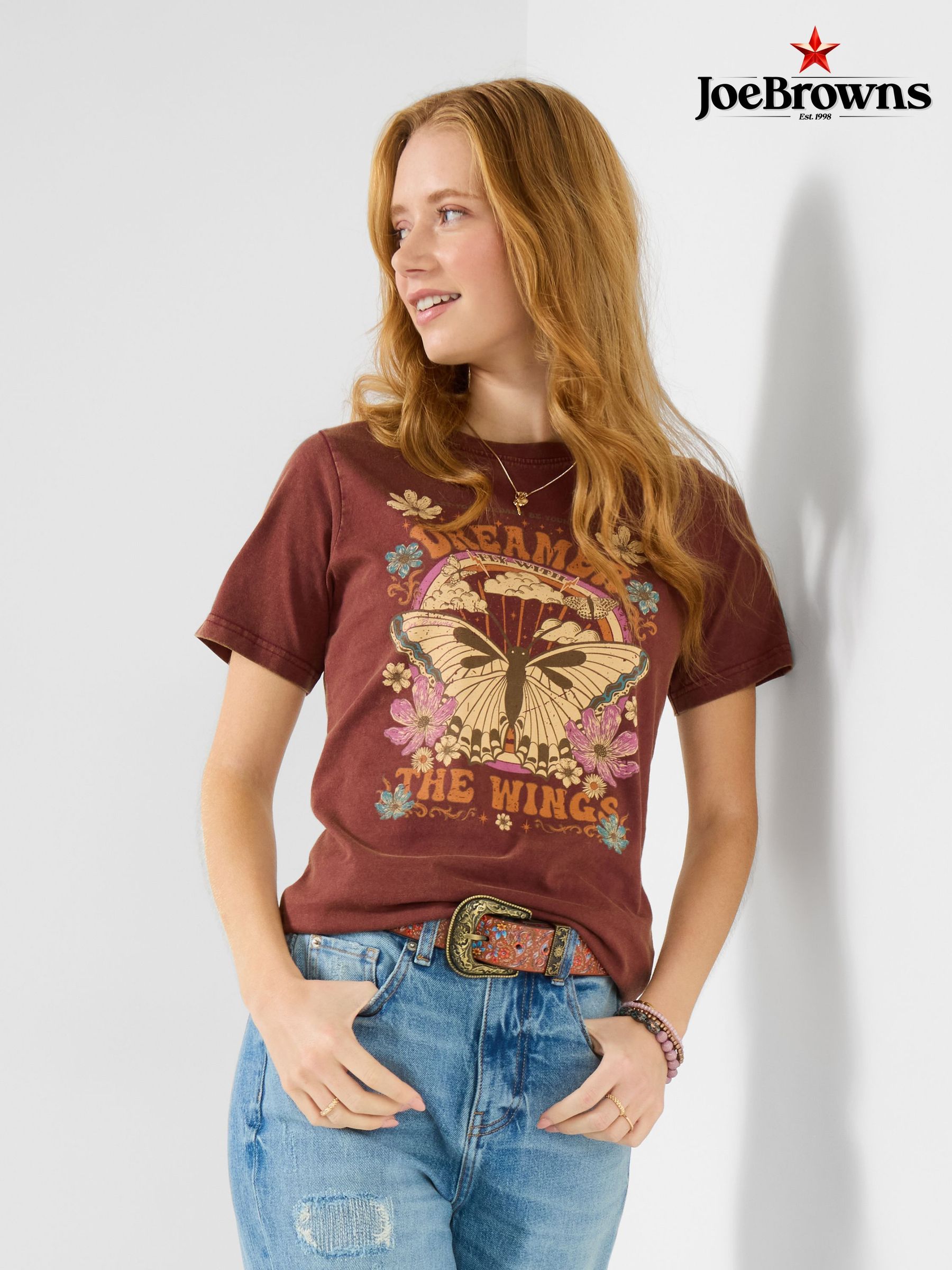 Joe Browns Maglietta Donna Morbida Increspata Con Pizzo - T-Shirt Squadrata Scollo A Cappuccio