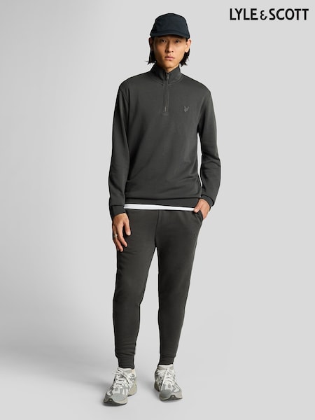 Lyle & Scott Grey Superfine Quarter Zip Sweatshirt (H08664) | AED466