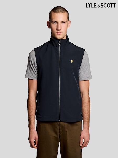 Lyle & Scott Mesh Back Softshell Funnel Neck Gilet (H08666) | ‏503‏₪