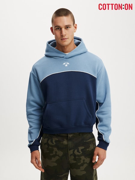 أزرق - Cotton On Cropped Fit Graphic Hoodie (H08724) | ‏234 ر.س.‏