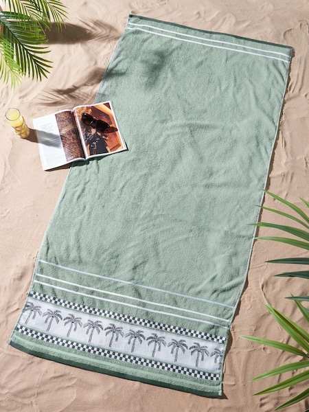 Catherine Lansfield Green Palm Trees Extra Large Cotton Beach Towel (H08819) | 26,900 ARS