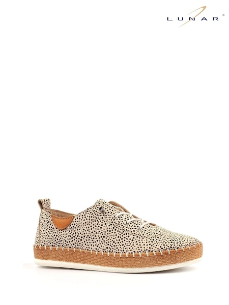 طبعات حيوانات - Lunar Evette A Leather Plimsoll Shoes (H08951) | ‏297 د.إ.‏