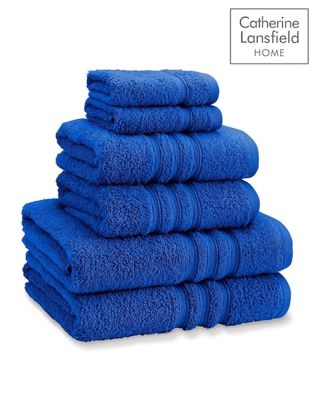 Catherine Lansfield 6 Piece Cobalt Blue Zero Twist 100% Cotton Towel Bale Set (H09309) | AMD 20,920