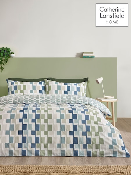 Catherine Lansfield Bryson Geo Reversible Duvet Cover Set (H09335) | ‏99 د.إ.‏ - ‏ 204‏ د.إ.