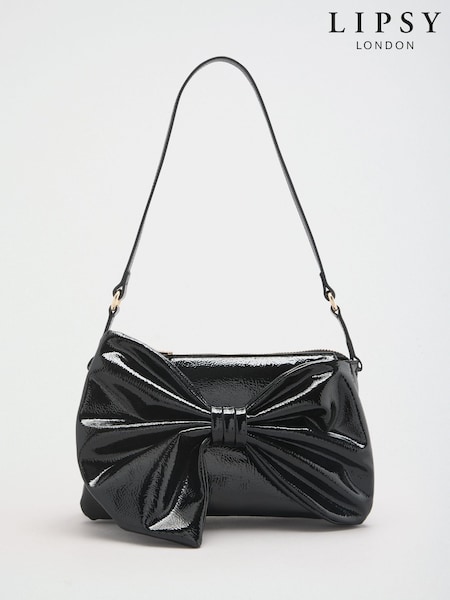 Schwarz - Lipsy – Schultertasche mit Schleife
