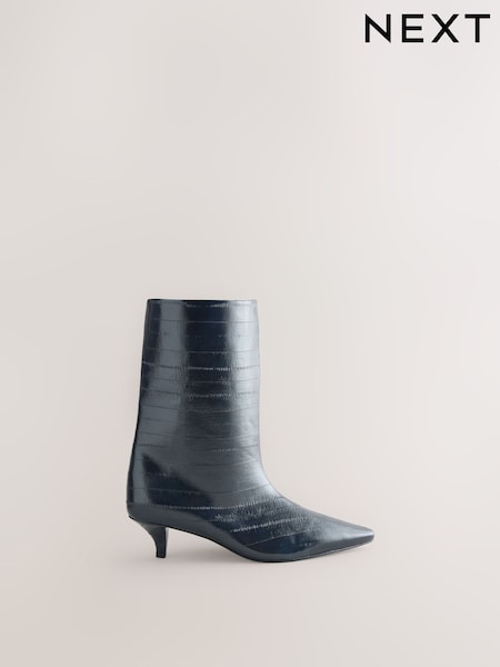 Navy/Blue - Forever Comfort® Point Toe Eel Midi Boots