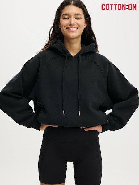 Cotton On Black Plush Premium Raglan Hoodie (H09504) | $75