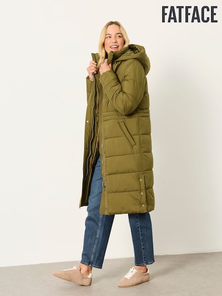 Zeleno - Fatface Longline Puffer Coat