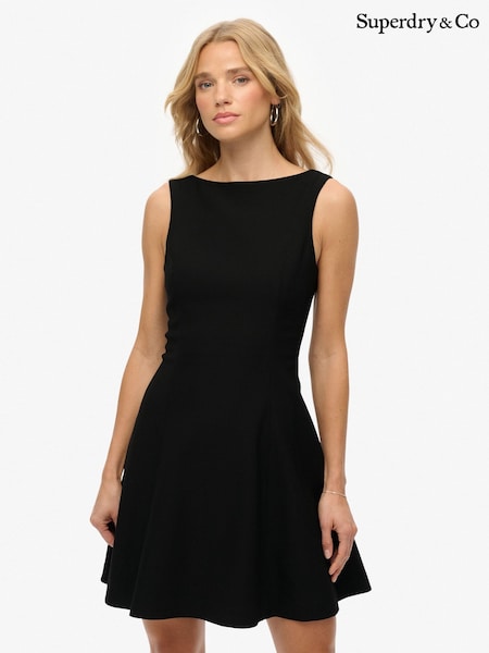 Black - Superdry Scoop Back Mini Dress