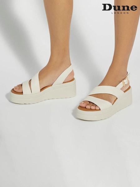 Dune London White Karing Wedges (H09561) | SGD 192
