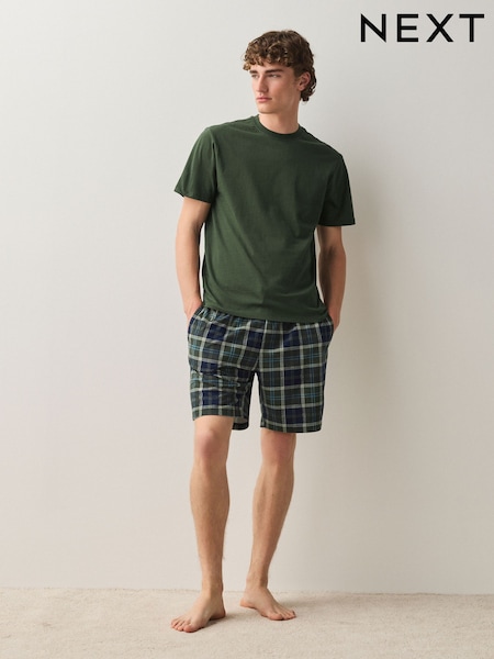Green - Regular Cosy Short Sleeve Jersey Pyjamas Set