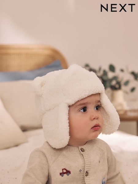Cream Borg - Trapper Baby Hat