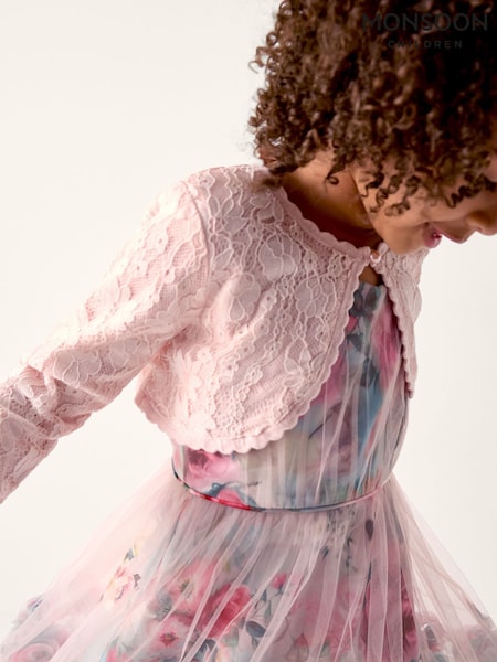 Monsoon Emilia Lace Scallop Cardigan (H10110) | ‏126‏₪ - ‏146‏ ₪