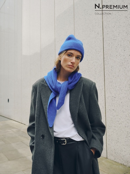 Blå - N. Premium Cashmere Strikhue hat