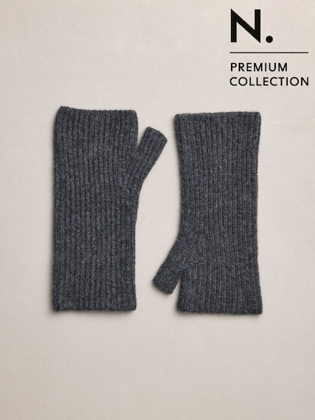 Charcoal Grey - N.premium Cashmere Handwarmer Gloves