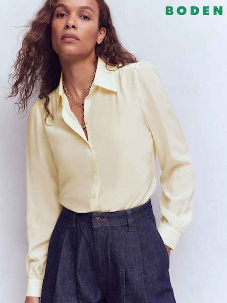 Boden Cream Sara Silk Shirt (H10298) | 797 SAR