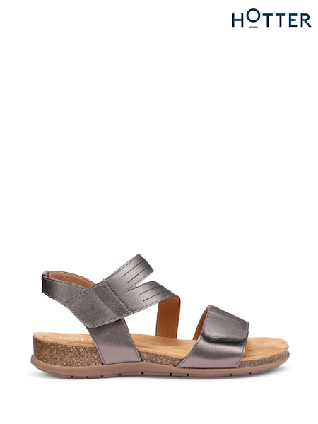 Metallic - Hotter Ruen Touch Fastening Casual Sandals