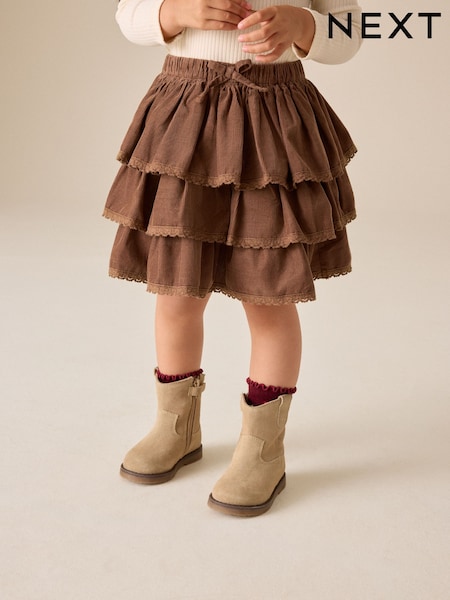 Chocolate Brown Cord - Pullon Rara Skirt (3mths-7yrs)
