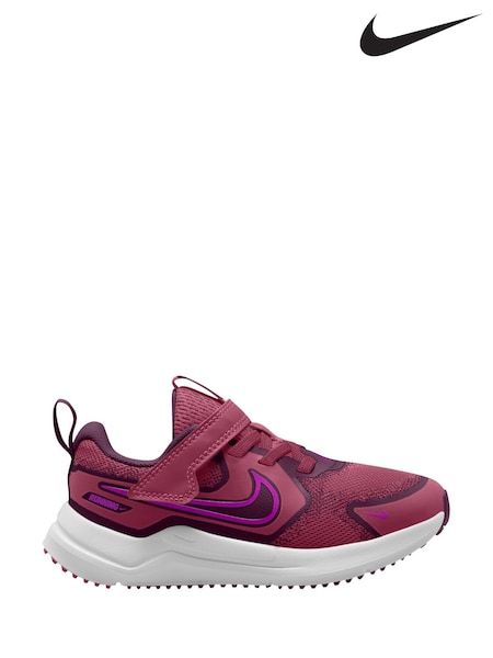 Nike Red Bordeaux and Pink Beet Junior Cosmic Running Trainers (H10937) | €47
