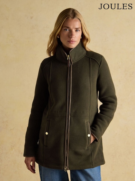 Joules Green Zip Through Longline Fleece (H11013) | €119