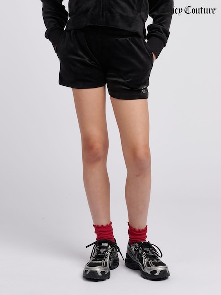 Juicy Couture Black Girls Fold Over Waist Shorts (H11029) | €79