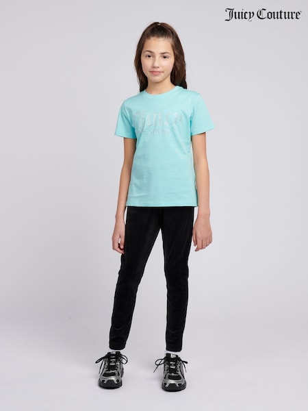 Juicy Couture Black Girls Velour Leggings (H11030) | AED291