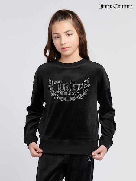 Juicy Couture Black Girls Crew Neck Sweatshirt (H11043) | AED408