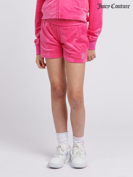 Juicy Couture Pink Girls Fold Over Waist Shorts (H11044) | ₪251