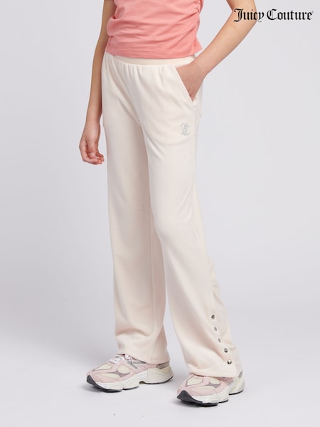 Juicy Couture Cream Girls Velour Straight Leg Joggers (H11047) | €113