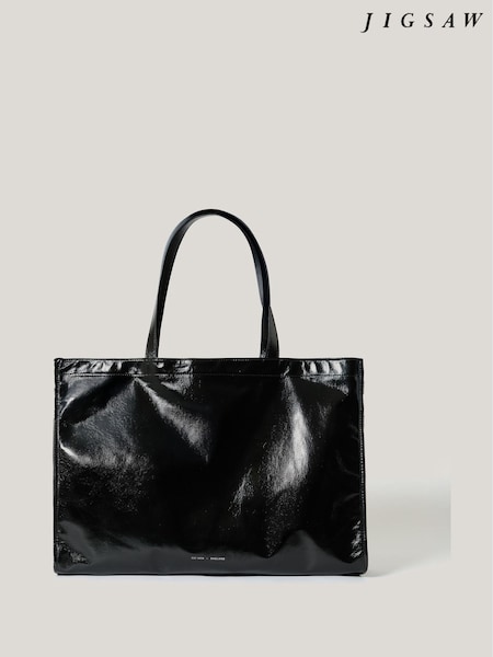 Jigsaw Black Large Patent Tote Bag (H11186) | €159