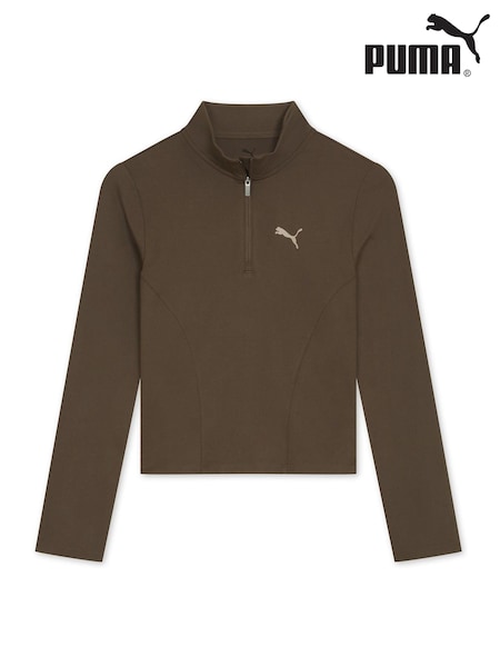 Puma Brown Womens TRAIN Regular Length Half-Zip Top. (H11189) | €73