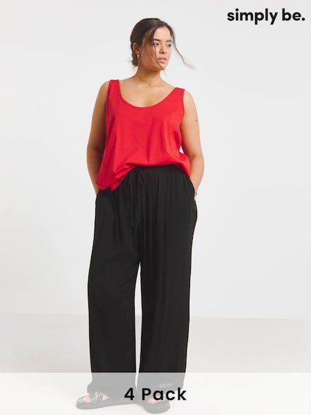 Simply Be Slouchy 100% Cotton Vests 4 Pack (H11317) | 298 LEI