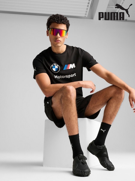 Puma Black Mens BMW M Motorsport Essentials Logo T-Shirt (H11336) | €46