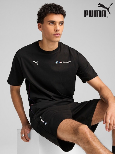 Puma Black Mens BMW M Motorsport Essentials + Logo T-Shirt (H11342) | 173 QAR
