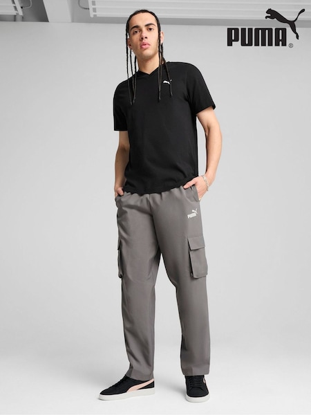 Puma Grey Mens Essentials No. 1 Logo Woven Cargo Pants (H11370) | €64