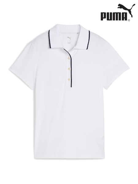 Puma White Womens Cloudspun Bridges Short Sleeve Golf Polo Shirt (H11374) | €92